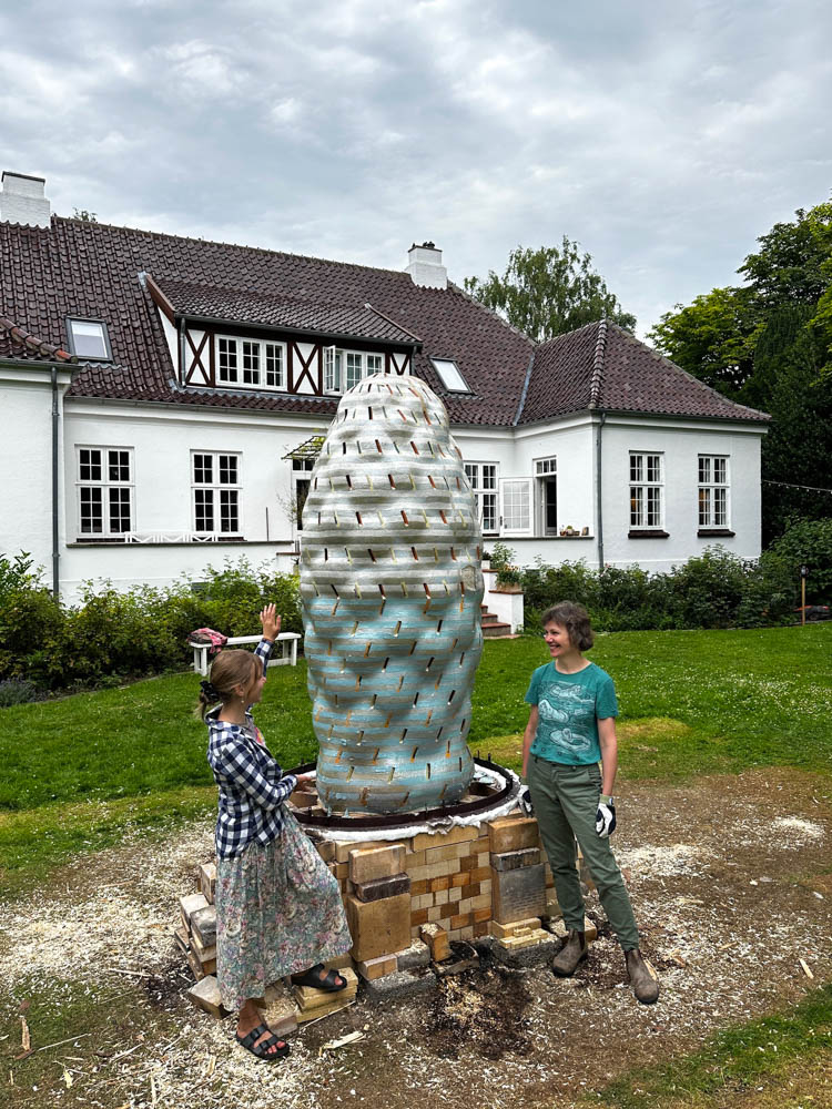 Kadri Pärnamets, "Fire Sculpture", 2024, Claytopia Summer Festival, Skælskør, Denmark, July-August 2024